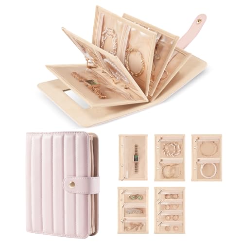 Lolalet Travel Jewelry Organizer Case -Pink - color: Pink, size: L