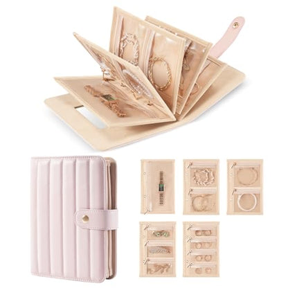 Lolalet Travel Jewelry Organizer Case -Pink - color: Pink, size: L