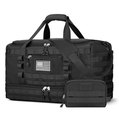 Gym Bag for Men Women, Carry on Luggage 22x14x9 Airline Approved Duffle Bag - color: Black, size: Medium
