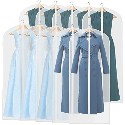 Simple Houseware 55-Inch Translucent Garment Bags with Zipper, 10 Pack - size: 10 Pack - 55"