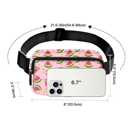 Watermelon Fanny Pack for Women Belt Bag Fashion Waist Pouch with Adjustable Strap for Sports Running Traveling Hiking Camping Cycling - color: Beige