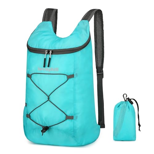 levayhill 16L Foldable Hiking Backpack,Small Packable Daypack,Lake Blue - color: Lake Blue