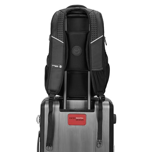 Swissdigital Design Laptop Backpack with Apple Find My Network SD1643FB-01 - color: Black/17inch
