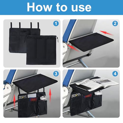 Airplane Tray Cover with Pockets for Tablet Phone Water Bottle