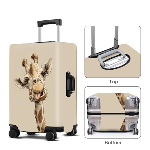 Giraffe Luggage Cover Washable Suitcase Protector Anti-scratch Suitcase cover Fits 24-26 Inch Luggage M - color: giraffe, size: M(24-26inch suitcase)