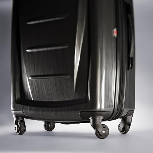 Samsonite Winfield 2 Hardside Expandable Luggage with Spinner Wheels, Charcoal, Checked-Medium 24-Inch - color: Charcoal, size: Checked-Medium Spinner