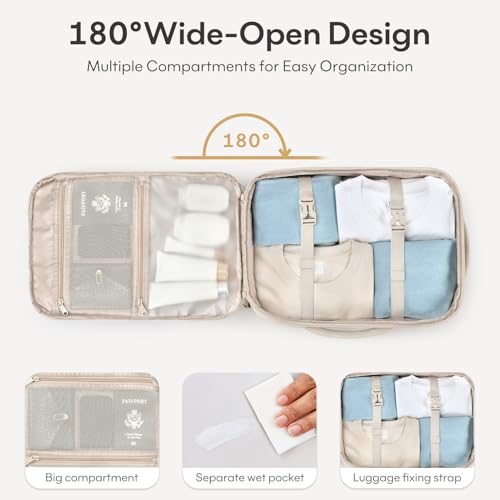 mibasies 30L Airline Approved Travel Carry On Backpack, fit 15.6" Laptop - color: Beige, size: Large