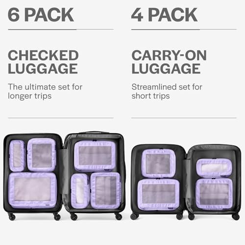 Aerotrunk Compression Packing Cubes for Travel, 6-Pack, Purple - color: Purple, size: 6-Pack