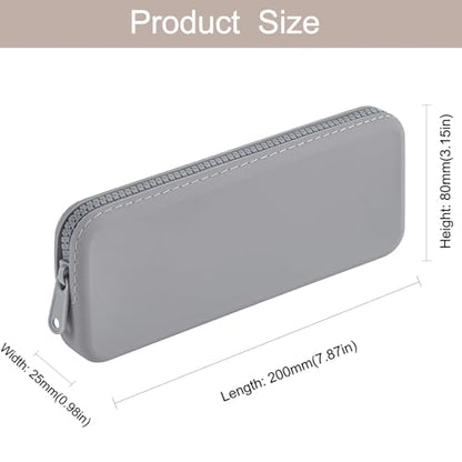 Silicone Makeup Brush Holder Travel Makeup Bag Soft Portable Brush Organizer, Large Travel Essentials Makeup Brush Case Zipper Pouch (Dark Grey) - color: Dark Grey