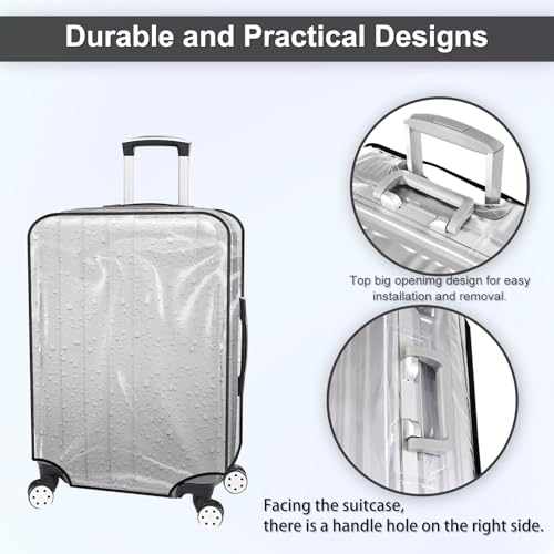 Luggage Cover 28 Inch Clear Suitcase Cover 0.4mm Thick PVC Transparent - size: 28 inch suitcase cover