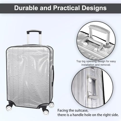 Luggage Cover 20 Inch Clear Suitcase Cover 0.4mm Thick PVC Transparent - size: 20 inch suitcase cover