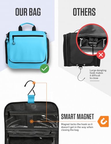 VENTURE 4TH Hanging Travel Toiletry Bag, 18 Compartments - Light Blue - color: Light Blue