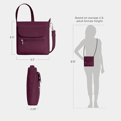 Travelon Anti-Theft Classic Mini Shoulder Bag - color: Burgundy