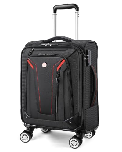 star cloud Carry On Luggage 22x14x9 Airline Approved, 22 Inch Rigid Frame Suitcases with Detachable Spinner Wheels, Softside Carry On Suitcase with USB & Type-C Ports,TSA Lock,Large Travel Luggage