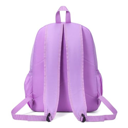 AOTIAN Durable 17-Inch Water-Resistant Nylon Backpack - Lightweight Daypack for Men & Women, Perfect for Travel, Camping & Outdoor Adventures, Light Purple - color: Light Purple - 17 Inch