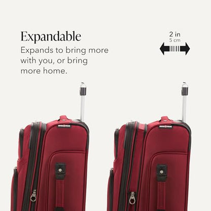 SWISSGEAR Sion Carry-On Spinner Luggage, Softside Expandable, Lightweight Suitcase, Burgundy, 22.75-Inch - color: Burgundy, size: Carry-On
