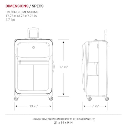 SwissGear 4010 Softside Luggage with Spinner Wheels, Black, Carry-On 18-Inch - size: Carry-On 18-Inch
