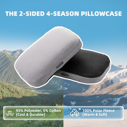 BISINNA Camping Memory Foam Pillow Backpacking Pillow with Removable Cover - color: Gray