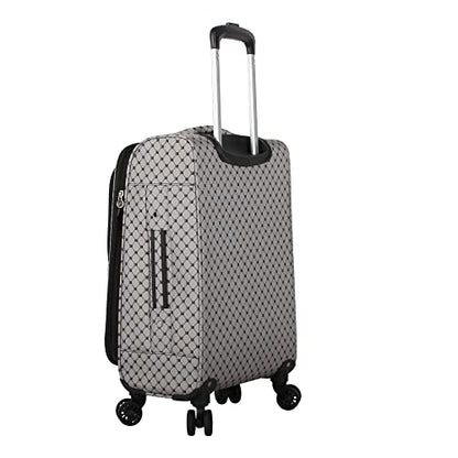 Steve Madden Designer Luggage Collection - Lightweight Softside Expandable Suitcase for Men & Women - Durable 20 Inch Carry On Bag with 4-Rolling Spinner Wheels (Noble Black/Grey, 20in) - color: Noble Black/Grey, size: 20 Inches