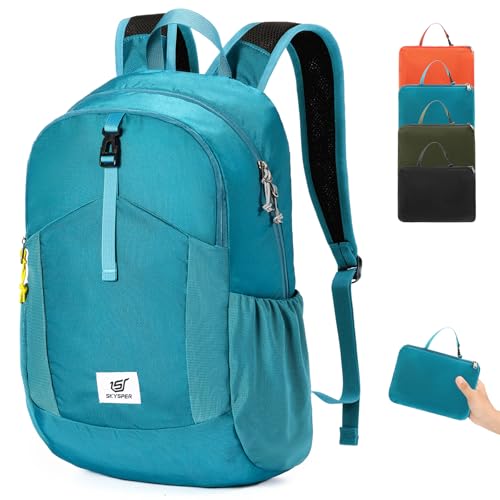 SKYSPER Small Packable Hiking Backpack 20L Anti-theift Travel Daypack - color: Cyan