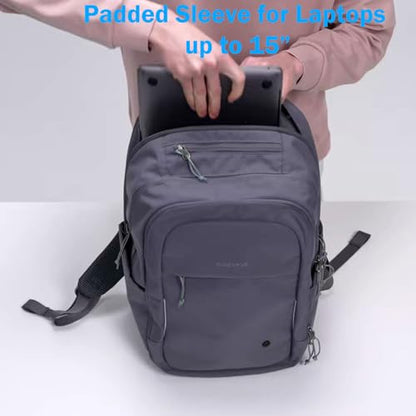 PUREVAVE Laptop Backpack Water Resistant YKK Zippers Travel Study - color: Gray