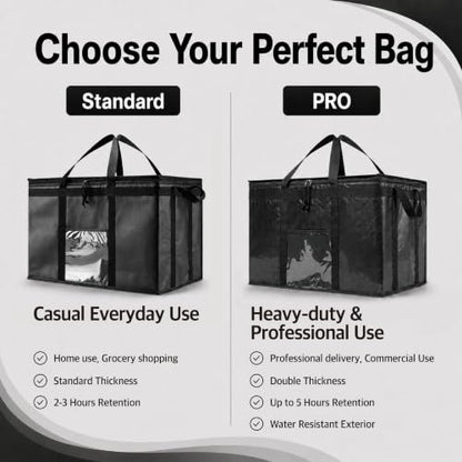 NZ home Insulated Food Delivery Bag, Grocery Cooler & Catering Tote - color: Orange, size: 3XL (PRO)