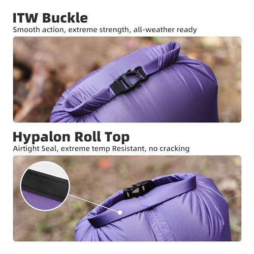Thous Winds Waterproof Dry Bag, Ultralight 3L/6L/12L/24L/36L Roll Top Lightweight Dry Sack for Kayaking, Swimming, Camping, Hiking, Beach - color: Lilac, size: 3L
