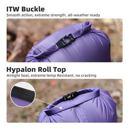 Thous Winds Waterproof Dry Bag, Ultralight 3L/6L/12L/24L/36L Roll Top Lightweight Dry Sack for Kayaking, Swimming, Camping, Hiking, Beach - color: Lilac, size: 3L