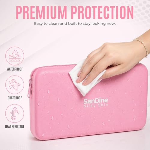 Silicone Makeup Bag – Makeup Brush Holder – Waterproof Cosmetic Pouch for Women – Soft Silicone Travel Toiletry Organizer – Compact Makeup Bag Case by Sandine (Pink) - color: Pink