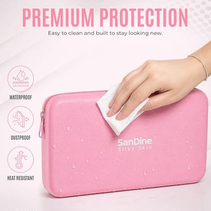 Silicone Makeup Bag – Makeup Brush Holder – Waterproof Cosmetic Pouch for Women – Soft Silicone Travel Toiletry Organizer – Compact Makeup Bag Case by Sandine (Pink) - color: Pink