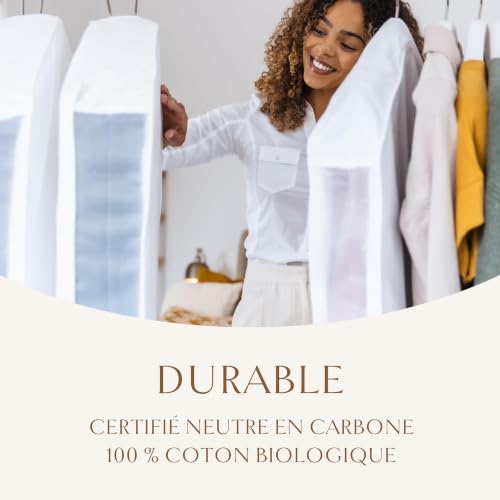 Hayden Hill Luxury Organic Cotton Garment Bag for Hanging Clothes Short 40"