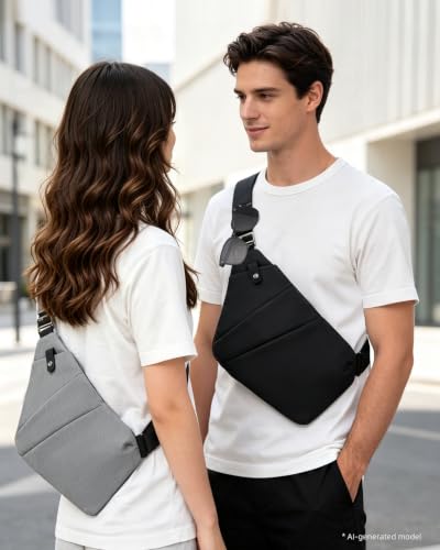 OSOCE Crossbody Sling Bag, Water-Resistant Anti Theft Chest Pack - color: 1.0 Dark Black, size: Small