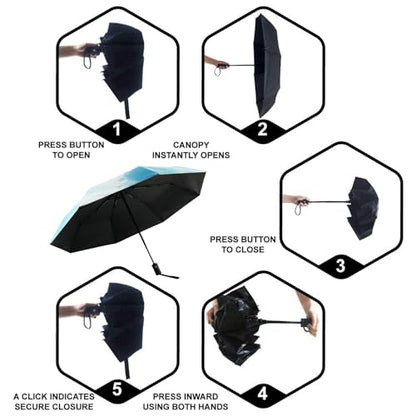 SY COMPACT Travel Umbrella - Windproof Automatic Compact Umbrellas for Rain - color: Coast