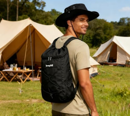 levayhill 16L Small Lightweight Foldable Backpack Sun Hats Travel, Black - color: Black