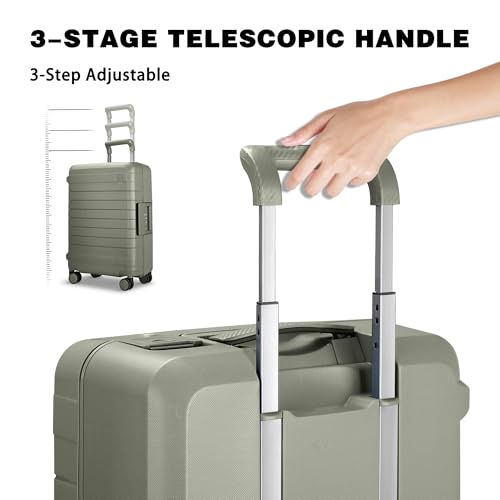Luggage Sets 2 Piece, 20/28 Inch Hardside Zipperless Durable Suitcases with Spinner Wheels & TSA Lock, Green - color: Green