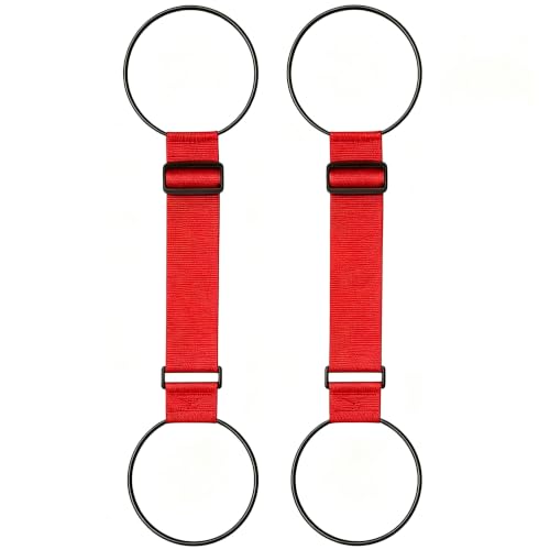 Luggage Straps for Suitcases, Luggage Connector Belt Strap 2 Red | Adjustable Luggage Attachment Strap, Elastic Loop, Handbag Backpack Fixing Belt for Suitcase Handle - color: 2 Red