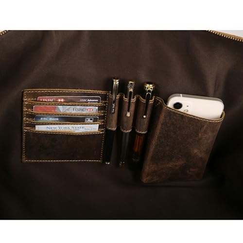 KomalC Leather Travel Duffle Bag, Cabin Carry-On for Men & Women - style: Buffalo Distressed Tan