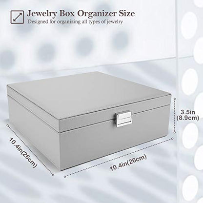 ProCase 2 Layers Jewelry Box for Women -Grey - color: Grey