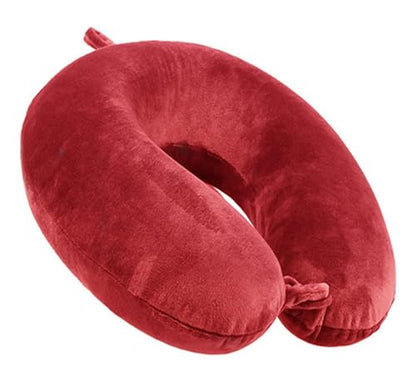 Travel Pillow - Memory Foam Neck Pillow Support Pillow,Luxury Compact & Lightweight Quick Pack for Camping,Sleeping Rest Cushion (Red) - color: Red