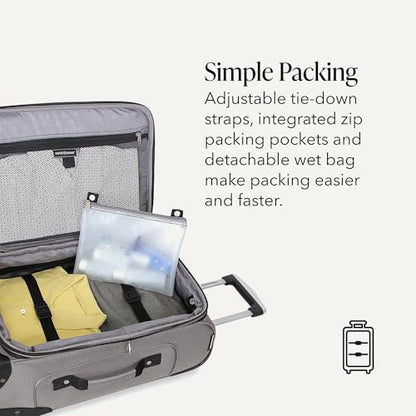 SWISSGEAR Sion Carry-On Spinner Luggage, Softside Expandable, Lightweight Suitcase, Pewter, 22.75-Inch - color: Pewter, size: Carry-On