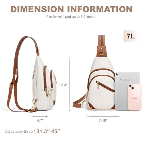 SYTRAH Anti Theft Sling Bag for Women, RFID Crossbody Purses Travel - color: Beige Brwon