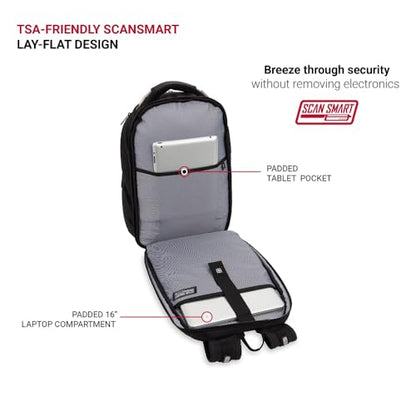 SwissGear 2762 ScanSmart Laptop Backpack, Fits Most 16 Inch Laptops, TSA Friendly, Work, School, Men's and Women's, Black - style: 2762 Scansmart Backpack