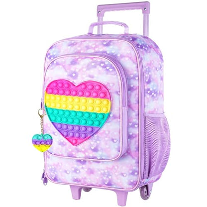 AGSDON Kids Luggage for girls, Cute Kid Rolling Wheels Suitcase for Children Toddler