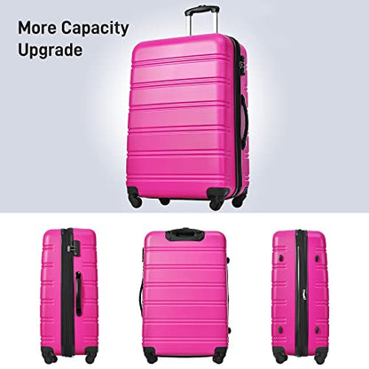 Merax Luggage Set 2 Piece 20 24 IN Hardside Suitcase with Bag,Pink - color: Pink(20+24+bag)
