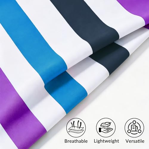 Exclusivo Mezcla Microfiber Quick Dry Oversized Beach Pool Towel - color: Stripe-dark Purple, size: 35" x 70"