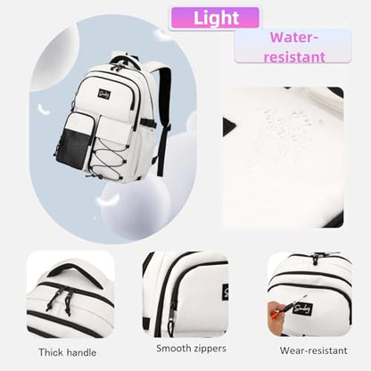 Rolling Backpack for Boys with Wheels Roller Laptop Bookbag for Kids - color: H 2 Wheels-white