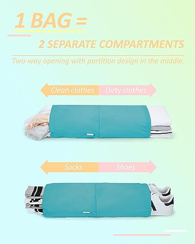 BAGSMART Compression Packing Cubes for Travel Essentials - color: Cyan, size: Set of 6