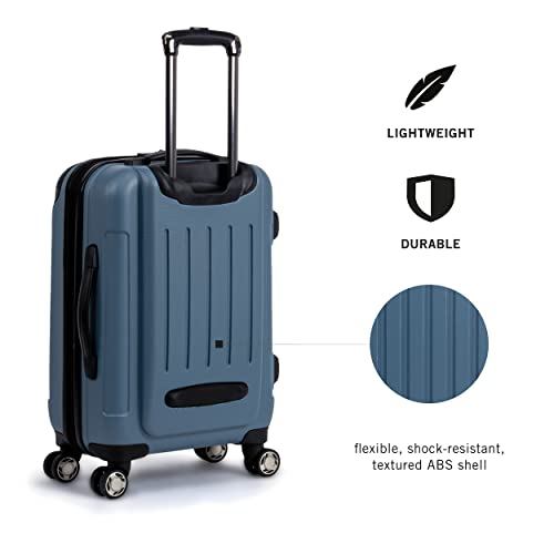 Kenneth Cole REACTION Renegade Luggage Expandable 8-Wheel Spinner Lightweight Hardside Suitcase, Granite Blue, 3-Piece Set (20"/24"/28") - color: Granite Blue, size: 3-Piece Set (20"/24"/28")