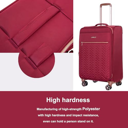 Travelhouse 4-Piece Softside Luggage Set with Spinner Wheels - color: Red, size: 4 piece