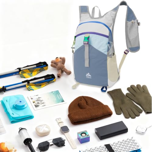 15L Small Hiking Backpack Travel Daypack Colorful Lightweight Packable Foldable Casual Backpack for Women Men - color: Haze Blue